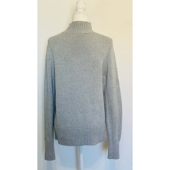 J. Crew Women Size L Mockneck Center Cable Knit Fisherman Sweater Winter Staple - Picture 6 of 11